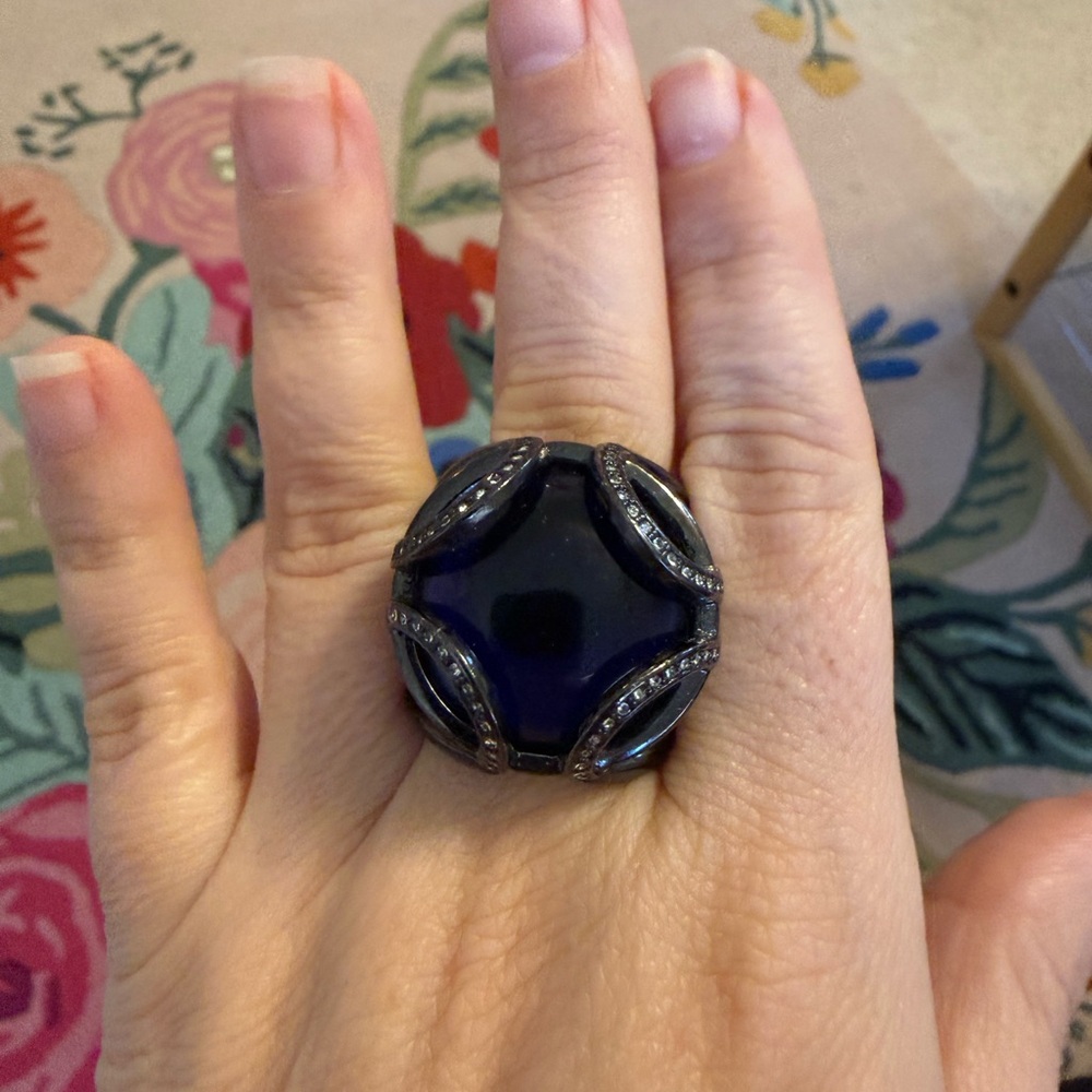 Elegant‎ Blue Statement Ring